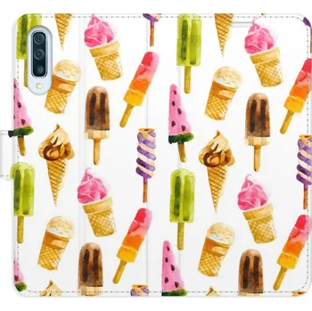 Pouzdro na mobilní telefon Flipové pouzdro iSaprio - Ice Cream Pattern - Samsung Galaxy A50