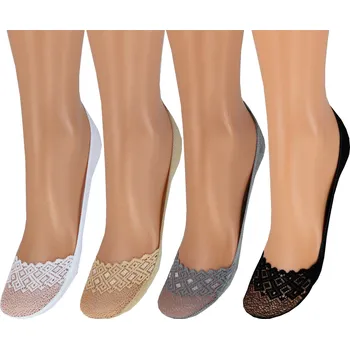 Dámské ponožky Bavlněné ťapky NOVIA | do balerínek B-8 Barva: šedá