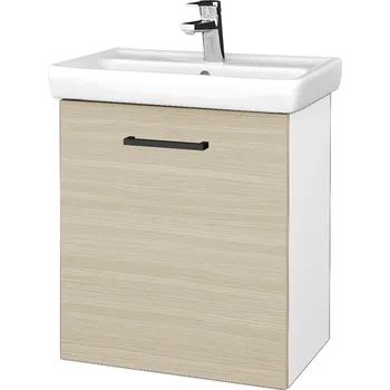 Koupelnový nábytek Dřevojas Koupelnová skříňka DOOR SZD 55 - N01 Bílá lesk / Úchytka T06 / D04 Dub / Levé