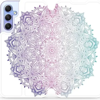Pouzdro na mobilní telefon Flipové pouzdro Mobiwear - Samsung Galaxy A34 5G - M008S Mandala (Knížkové flip pouzdro, obal, kryt na mobil Samsung Galaxy A34 5G - M008S Mandala, materiál Umělá kůže + TPU - ochrana 360°, stojánek, silikonová vanička, magnetické zavírání)