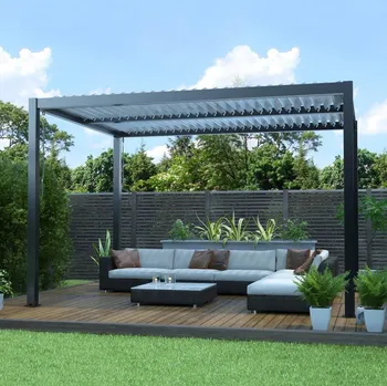 Pergola Hliníková bioklimatická pergola s lamelami 3 x 3 m antracit