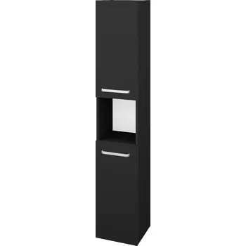 Koupelnový nábytek Dřevojas Vysoká skříň DOS SVD2O 35 - L03 Antracit vysoký lesk / Úchytka T01 / L03 Antracit vysoký lesk / Pravé