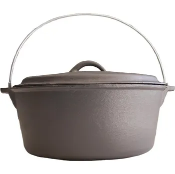 Kempingové nádobí Litinový kotlík 7,2 L + litinová poklice