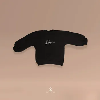 Dívčí mikina Mikina s výšivkou jména ČERNÁ Velikost: 74 (6-9 m), Varianta: Samostatně mikina