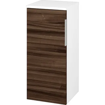 Koupelnový nábytek Dřevojas Nízká skříňka DOS SND 35 - N01 Bílá lesk / Úchytka T05 / D06 Ořech / Pravé