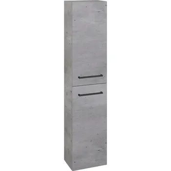 Koupelnový nábytek Dřevojas Vysoká skříň DOS SV1D2 35 - D01 Beton / Úchytka T06 / D01 Beton / Pravé