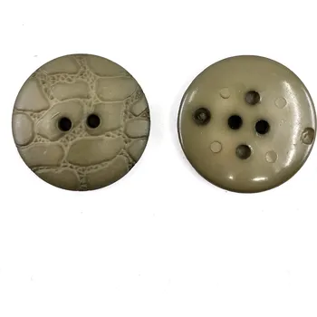 Knoflík GOM02, Knoflík, 25mm, khaki barva, krokodýlí kůže, 1ks
