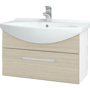 Koupelnový nábytek Dřevojas Koupelnová skříňka TAKE IT SZZ 75 - N01 Bílá lesk / Úchytka T01 / D04 Dub