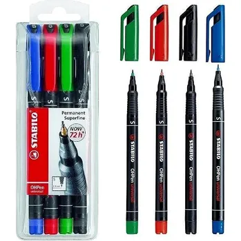 STABILO OHPen universal permanent S, pouzdro 4 barvy