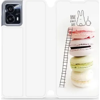 Pouzdro na mobilní telefon Flipové pouzdro Mobiwear - Motorola Moto G13 - M090P Makronky (Knížkové flip pouzdro, obal, kryt na mobil Motorola Moto G13 - M090P Makronky, materiál Umělá kůže + TPU - ochrana 360°, stojánek, silikonová vanička, magnetické zavírání)