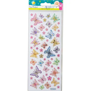 samolepka WEST DESIGN Samolepky třpytivé Motýlci a květiny