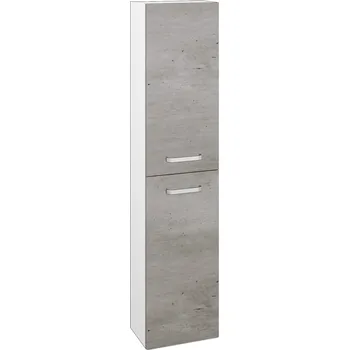 Koupelnový nábytek Dřevojas Vysoká skříň DOOR SV1D2 35 - N01 Bílá lesk / Úchytka T01 / D01 Beton / Pravé