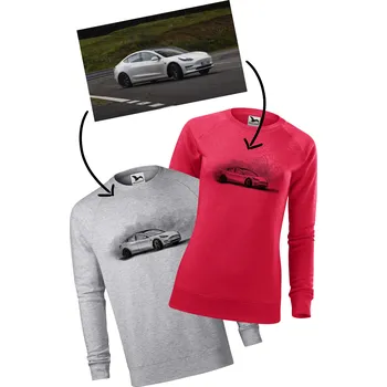 Pánská mikina Tvoje auto na mikině Velikost?: M, Barva: Červený melír, Pohlaví: Dámské