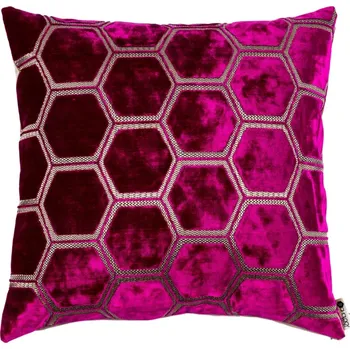 Povlak na dekorativní polštářek BOHOLOGY Růžový sametový povlak na polštář Hexagon 43 x 43 cm