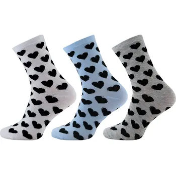 Dámské ponožky Dámské ponožky NOVIA | Lycra SRDCE 1080 - balení 3 párů Velikost: 24-25 ( 37-38 )