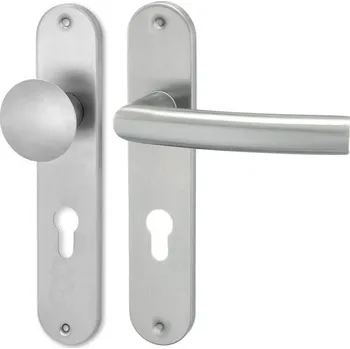 Dveřní kování HOLAR Dveřní kování METAL TUBE MTS 12 se štítem a koulí Rozteč: 90 mm, Provedení: klika levá PZ/koule, Povrchová úprava: nerez mat