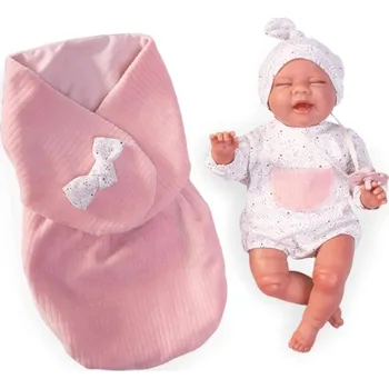Panenka Reborn miminko - Můj malý reborn - Luna v růžovém spacím pytli od Antonio Juan (Mi Pequeño Reborn Lluna con saco de gusanito)