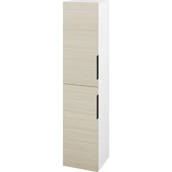 Koupelnový nábytek Dřevojas Vysoká skříň DOS SVD2 35 - N01 Bílá lesk / Úchytka T07 / D04 Dub / Levé