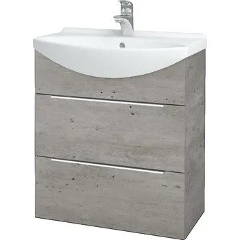 Koupelnový nábytek Dřevojas Koupelnová skříňka TAKE IT SZZ2 65 - D01 Beton / Úchytka T05 / D01 Beton