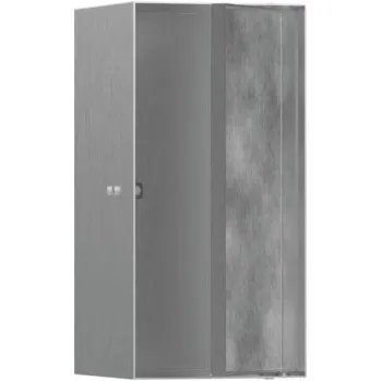 Koupelnový nábytek Hansgrohe XtraStoris Rock KARTÁČOVANÁ NEREZOVÁ OCEL Výklenek do stěny s dvířky pro obklady 300/150/140