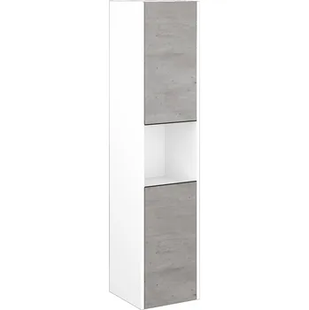 Koupelnový nábytek Dřevojas Vysoká skříň BONO SVD2O 35 - N01 Bílá lesk / Úchytka T33 / D01 Beton / Pravé