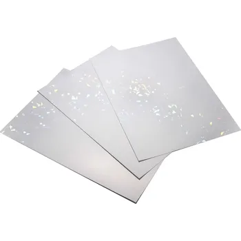 Samolepící transparentní holografická fólie A4 pro potisk a tvorbu samolepek - motiv střepy