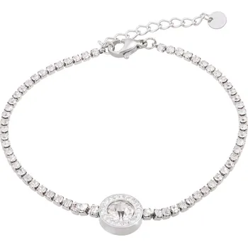 Náramek biju Náramek z chirurgické oceli, složený z čirých zirkonů 2002204