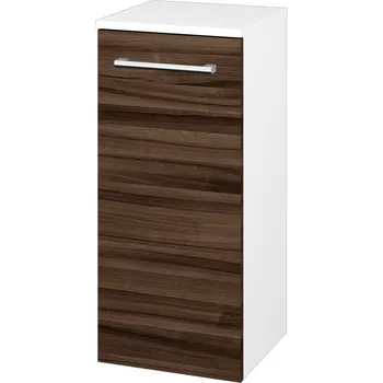 Koupelnový nábytek Dřevojas Nízká skříňka DOS SND 35 - N01 Bílá lesk / Úchytka T03 / D06 Ořech / Levé