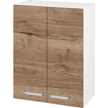 Koupelnový nábytek Dřevojas Horní skříňka DOS SYD2 60 - N01 Bílá lesk / Úchytka T01 / D21 Tobacco