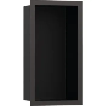 Koupelnový nábytek Hansgrohe XtraStoris Individual KARTÁČOVANÝ ČERNÝ CHROM Výklenek do stěny matná černá, s designovým rámem 300/150/100