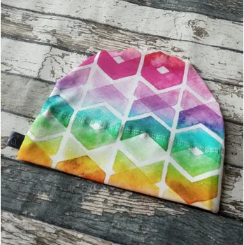 Kojenecká čepice Yháček Rostoucí čepička Yháček, duhový cikcak Velikost:: S