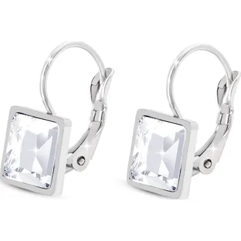 Náušnice biju Náušnice z chirurgické oceli, čtverečky s čirým zirkonem 1002702