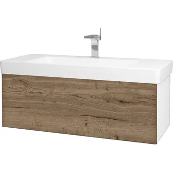 Koupelnový nábytek Dřevojas Koupelnová skříňka VARIANTE SZZ 105 pro umyvadlo Laufen Pro S - N01 Bílá lesk / D21 Tobacco