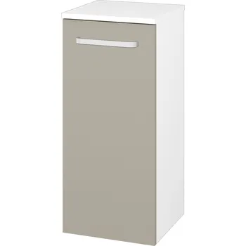 Koupelnový nábytek Dřevojas Nízká skříňka DOS SND 35 - N01 Bílá lesk / Úchytka T01 / M05 Béžová mat / Pravé