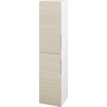 Koupelnový nábytek Dřevojas Vysoká skříň DOS SVD2 35 - N01 Bílá lesk / Úchytka T05 / D04 Dub / Pravé