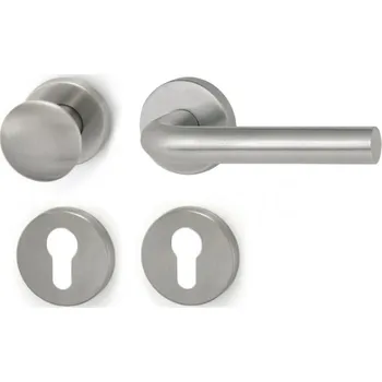 Dveřní kování HOLAR Dveřní kování METAL TUBE MT 01 s koulí a rozetou Provedení: klika levá PZ/koule, Rozeta: OV - oválná