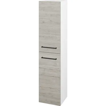 Koupelnový nábytek Dřevojas Vysoká skříň DOS SVD2 35 - N01 Bílá lesk / Úchytka T06 / D05 Oregon / Levé