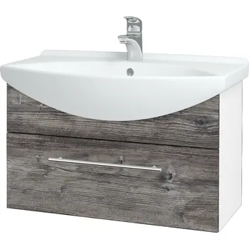 Koupelnový nábytek Dřevojas Koupelnová skříňka TAKE IT SZZ 75 - N01 Bílá lesk / Úchytka T02 / D10 Borovice Jackson