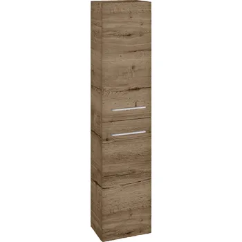 Koupelnový nábytek Dřevojas Vysoká skříň DOS SV1D2 35 - D21 Tobacco / Úchytka T04 / D21 Tobacco / Pravé