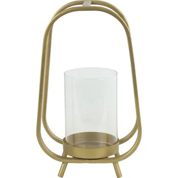 Svícen Kovový svícen zlatý Tabor gold 31,5x19x11 cm (134974 036 787063 svícen S zlatý)