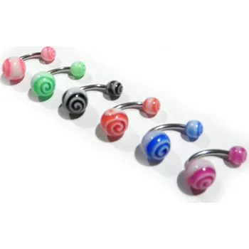 Piercing Piercingate Banánek s kuličkami - spirála PBK00025 - Barva/Motiv: Černá, Délka tyčky: 10 mm, Kuličky: 5/8 mm, Průměr tyčky: 1,6 mm