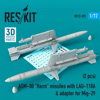 Plastikový model 1/72 AGM-88 'Harm' missiles w/ LAU-118 & adapter