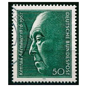 Poštovní známka (1976) MiNr. 876 - O - Německo - Konrád Adenauer (1)