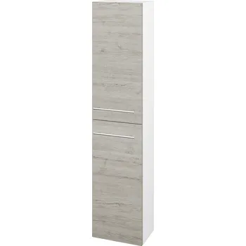 Koupelnový nábytek Dřevojas Vysoká skříň DOS SV1D2 35 - N01 Bílá lesk / Úchytka T02 / D05 Oregon / Levé