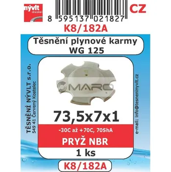 Nývlt Těsnění plynové karmy WG 125, 73,5 x 7 x 1 mm, NBR, K8/182A