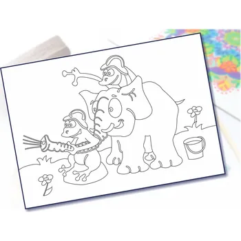 Radost v písku Šablona na pískování hasičský slon Varianta: A5 (148 × 210 mm)