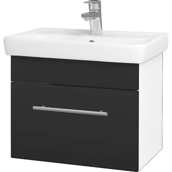 Koupelnový nábytek Dřevojas Koupelnová skříňka SOLO SZZ 55 - N01 Bílá lesk / Úchytka T02 / N03 Graphite