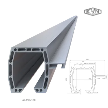 Stavební materiál Hliníkový c-profil 95x100mm bez povrchové úpravy Délka: 3m