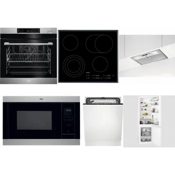 Set domácích spotřebičů AEG BSK782380M + AEG Mastery DirectTouch HK654070FB + AEG DGB3523S + AEG Mastery MSB2547D-M + AEG FSK73607Z + AEG Mastery NoFrost SCB618F6TS