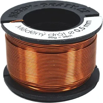 Vázací drát Měděný drátek lakovaný - cívka